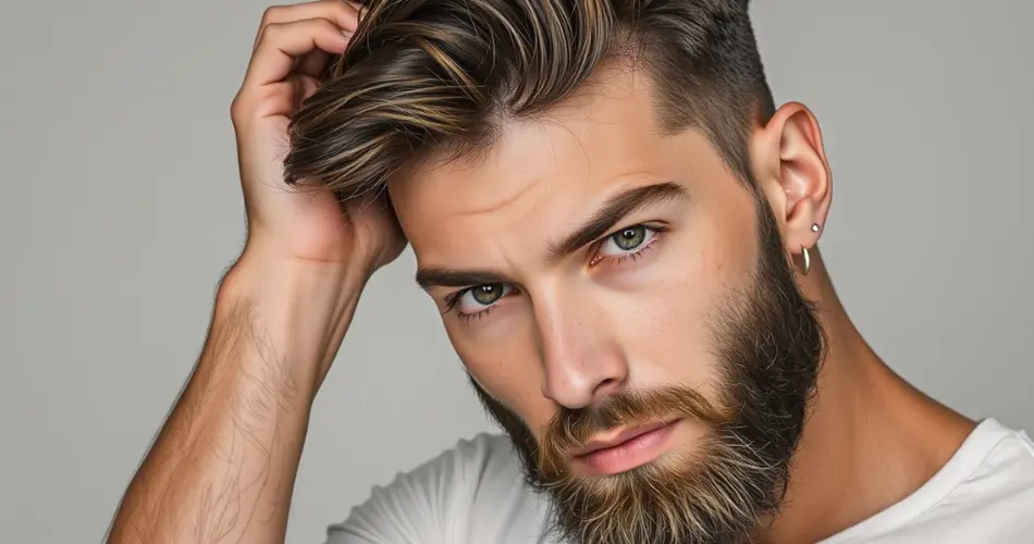 Hair Swipe:Male Modeling Posing 