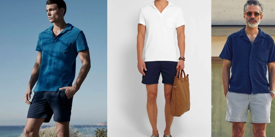 Towelling Polo + Tailored Swim Shorts