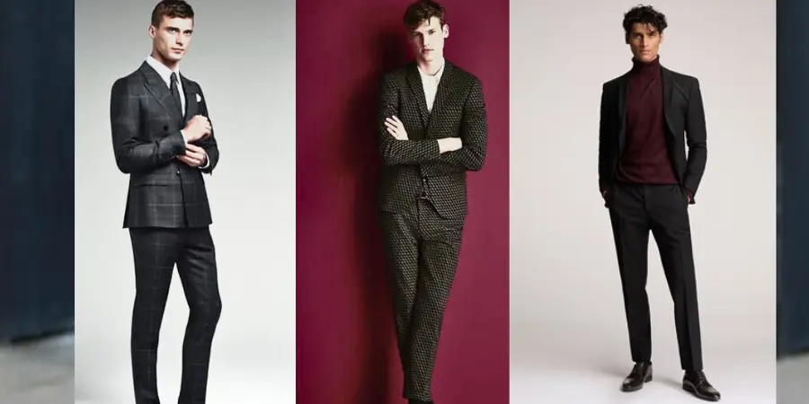 Black Patterned Suit